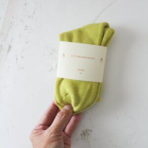 Anthropologie Crew Socks - One Size - Chartreuse Color NEW NWT